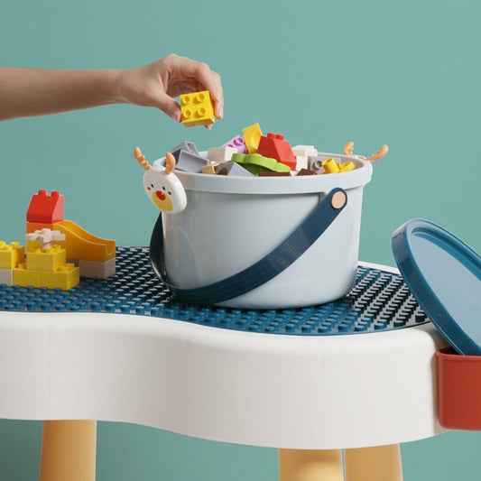 KTX-171091 Children's Cartoon Portable Plastic Storage Bucket for Toys, Stationery, and More