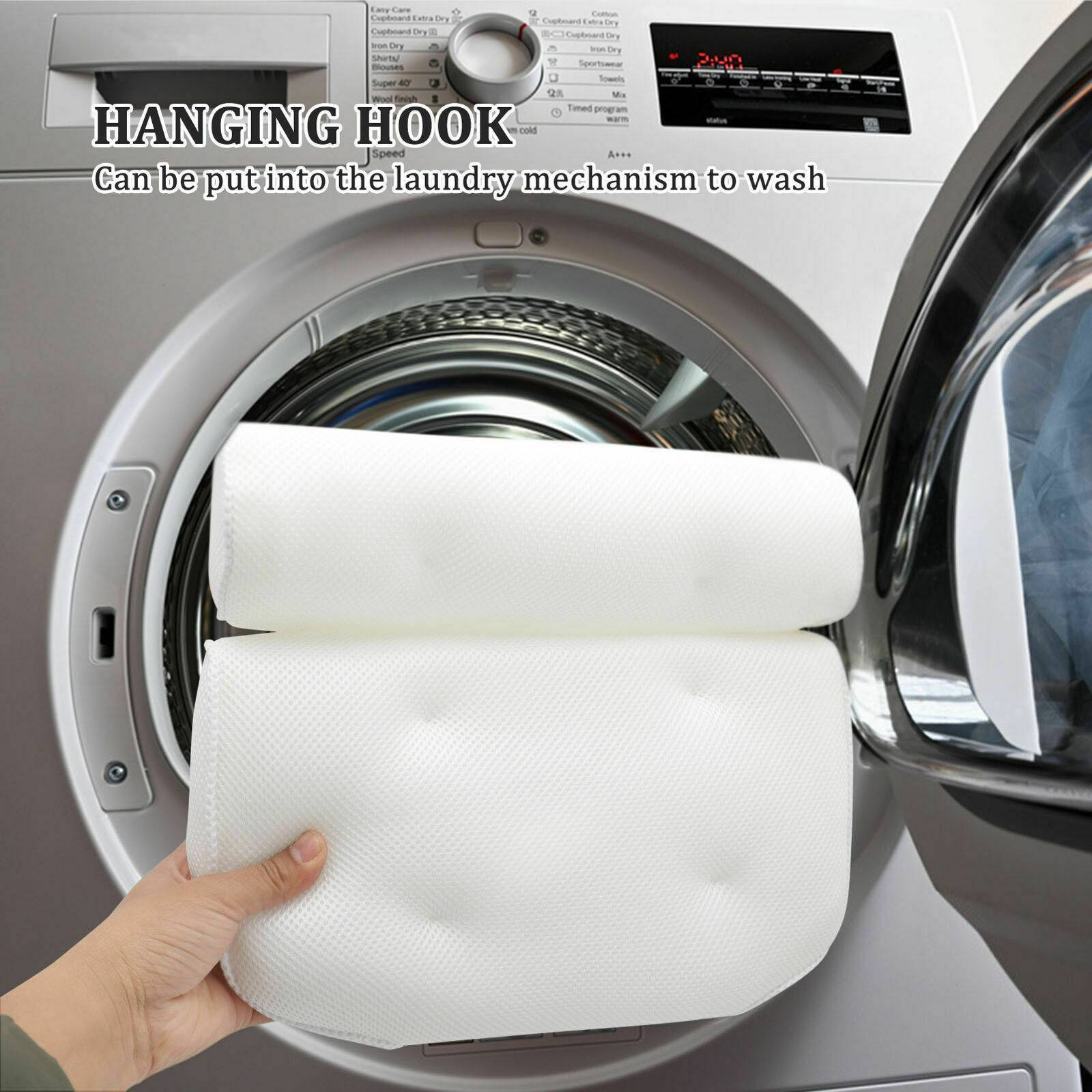 KTX-171219 Ergonomic 3D Mesh Bath Pillow with Suction Cups for Neck and Back Support