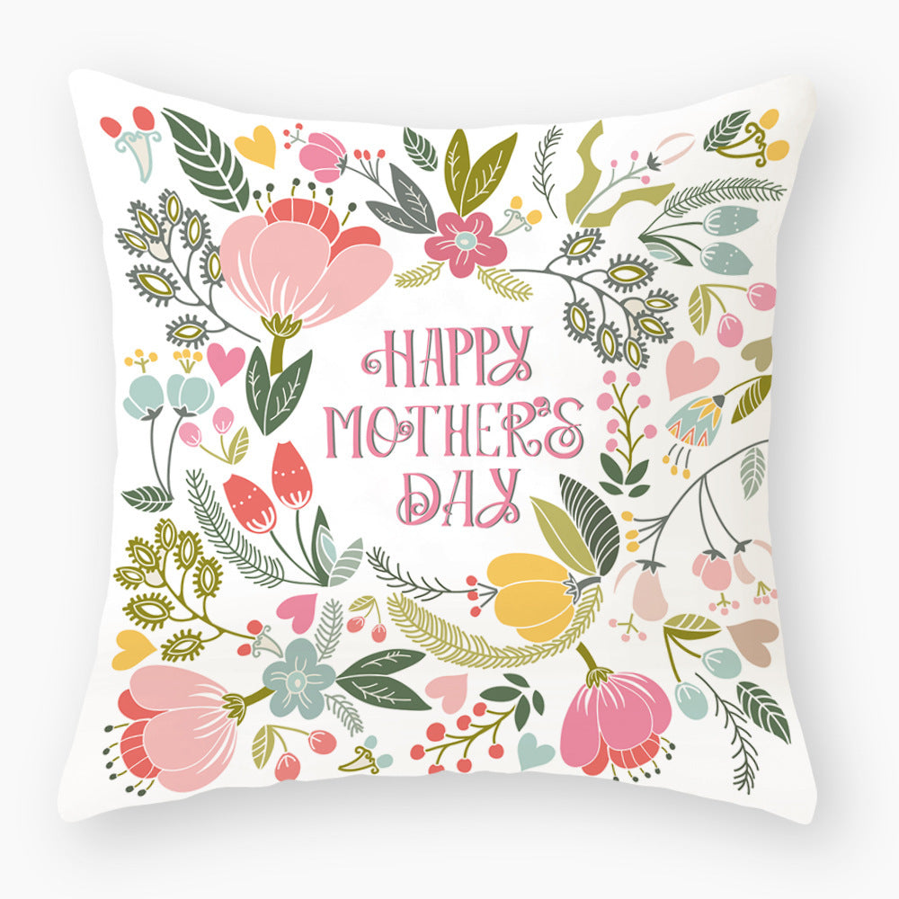 KTX-171347 Cartoon Pattern Peach Skin Fabric Pillow Cover - 45x45cm