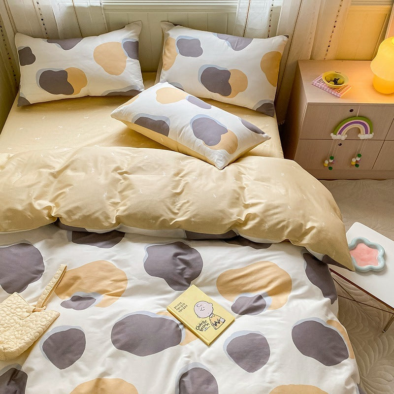 KTX-171539 Printed Cartoon Girl Cotton Quilt Cover Set - Four-Piece Bedding Collection