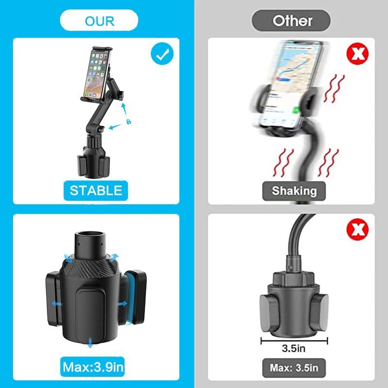 KTX-171603 Car Tablet and Mobile Phone Holder for Cup Holder Installation