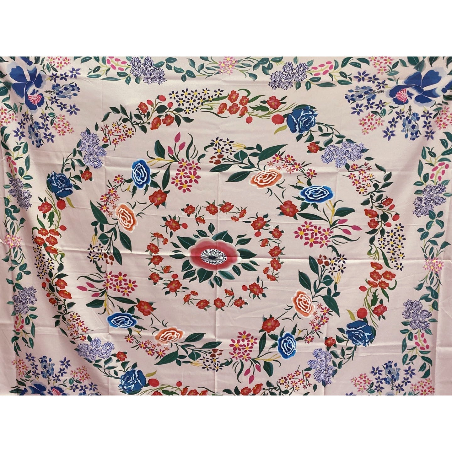 KTX-172243 Artistic Flower Embroidery Tapestry - 100% Polyester, 130x150 cm for Home Decor