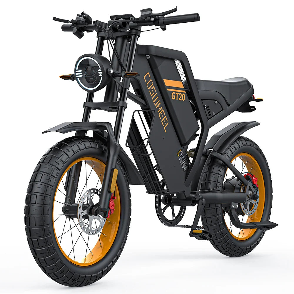 KTX-172243 Electric Mountain Bike with 25Ah Battery, 20-Inch Fat Tires, 7-Speed Gears, and Hydraulic Disc Brakes