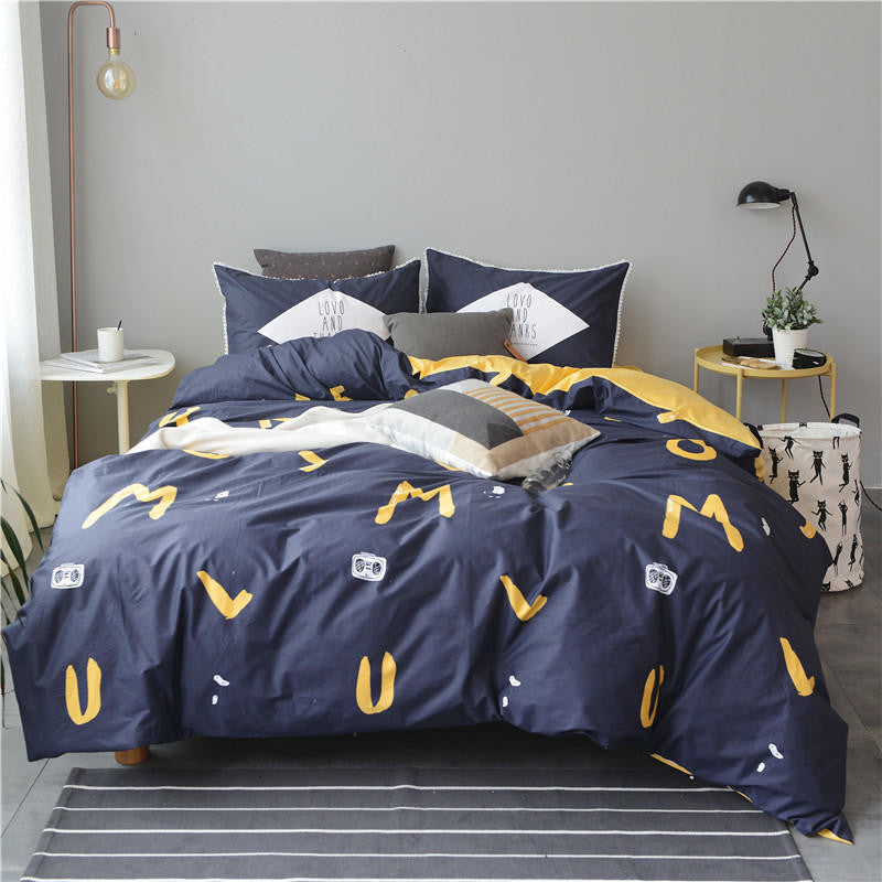 KTX-173011 100% Cotton Reactive Print Bedding Set - Available in Multiple Sizes