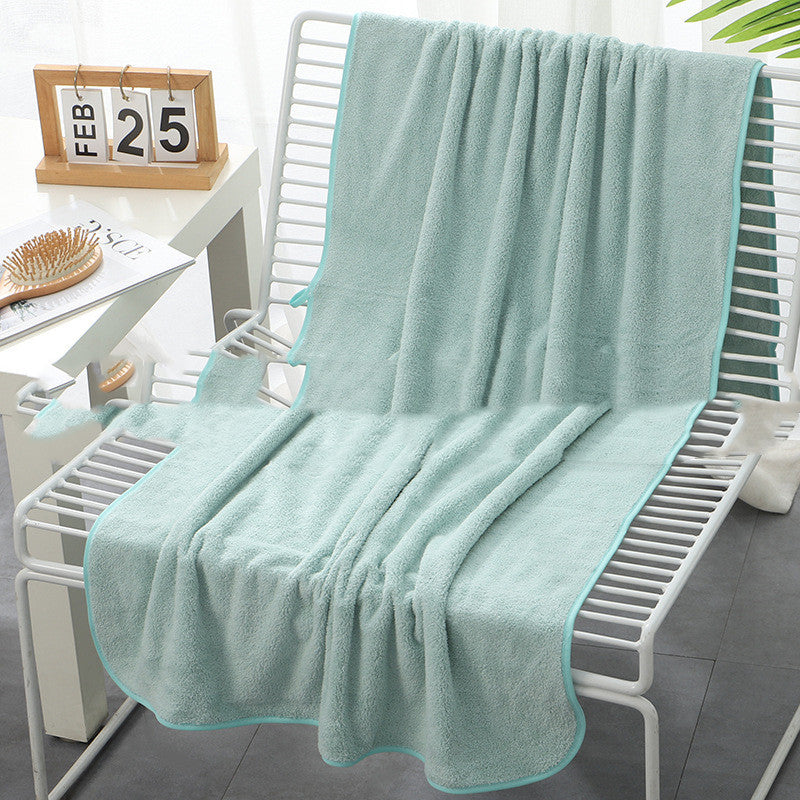 KTX-173267 Thick Coral Fleece Bath Towel 70x140 cm - Soft, Absorbent, Ideal for Drying Hair