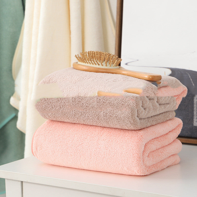 KTX-173267 Thick Coral Fleece Bath Towel 70x140 cm - Soft, Absorbent, Ideal for Drying Hair