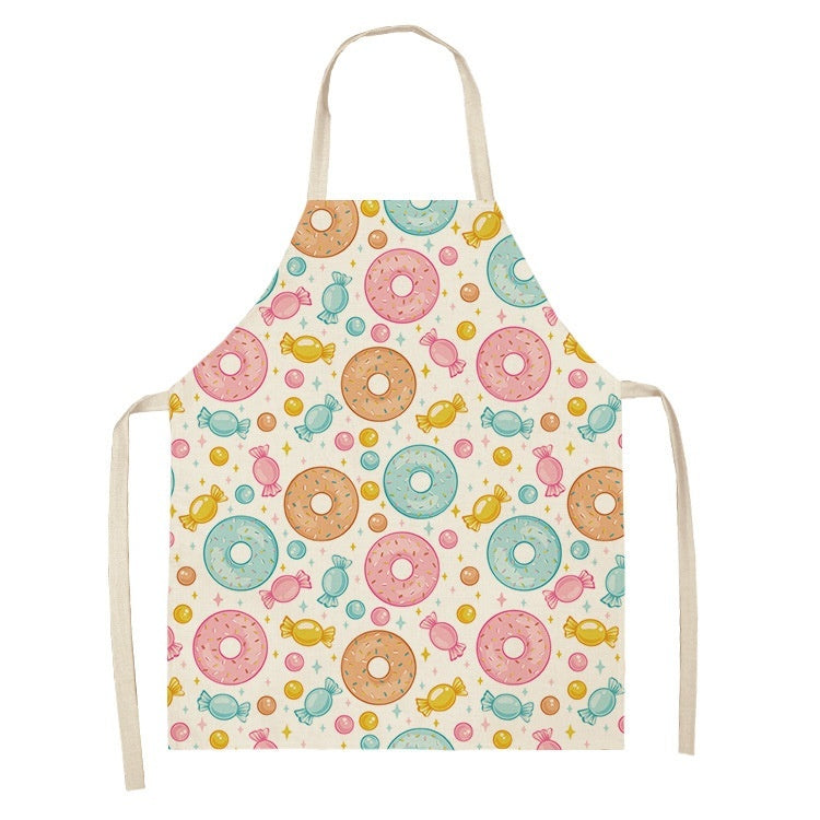 KTX-173523 Creative Ice Cream Printed Oil and Stain Proof Apron - Modern Linen Design