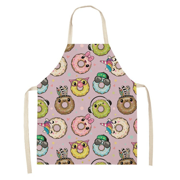 KTX-173523 Creative Ice Cream Printed Oil and Stain Proof Apron - Modern Linen Design