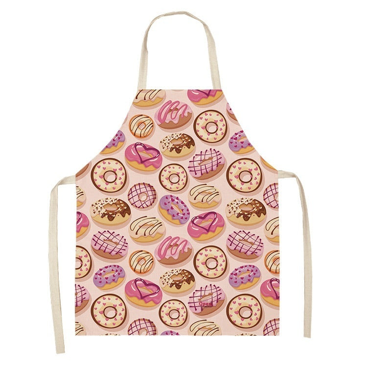 KTX-173523 Creative Ice Cream Printed Oil and Stain Proof Apron - Modern Linen Design