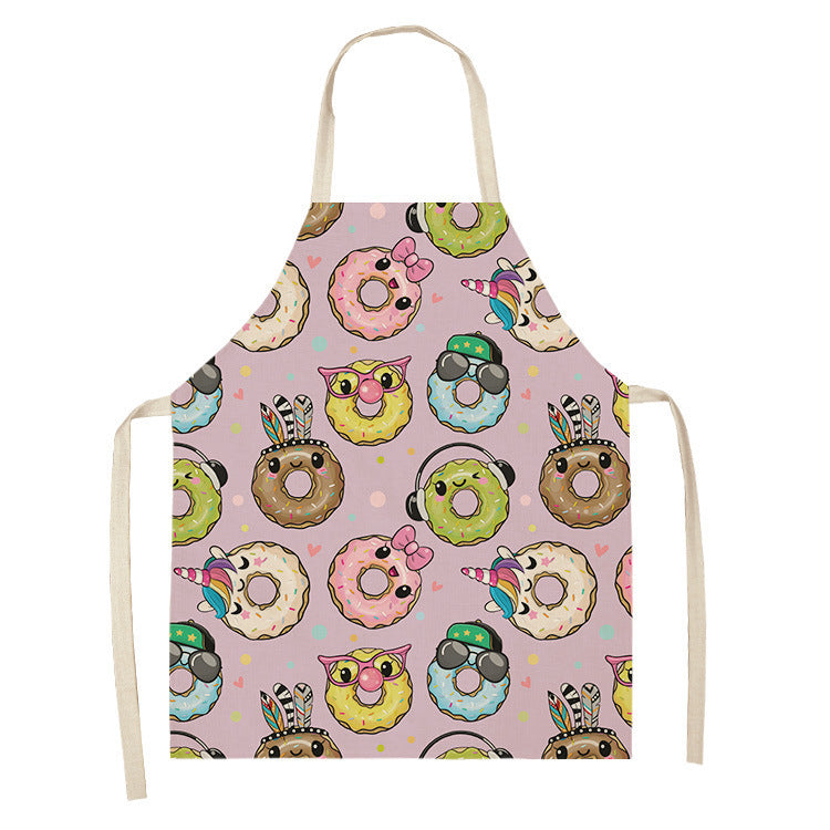 KTX-173523 Creative Ice Cream Printed Oil and Stain Proof Apron - Modern Linen Design