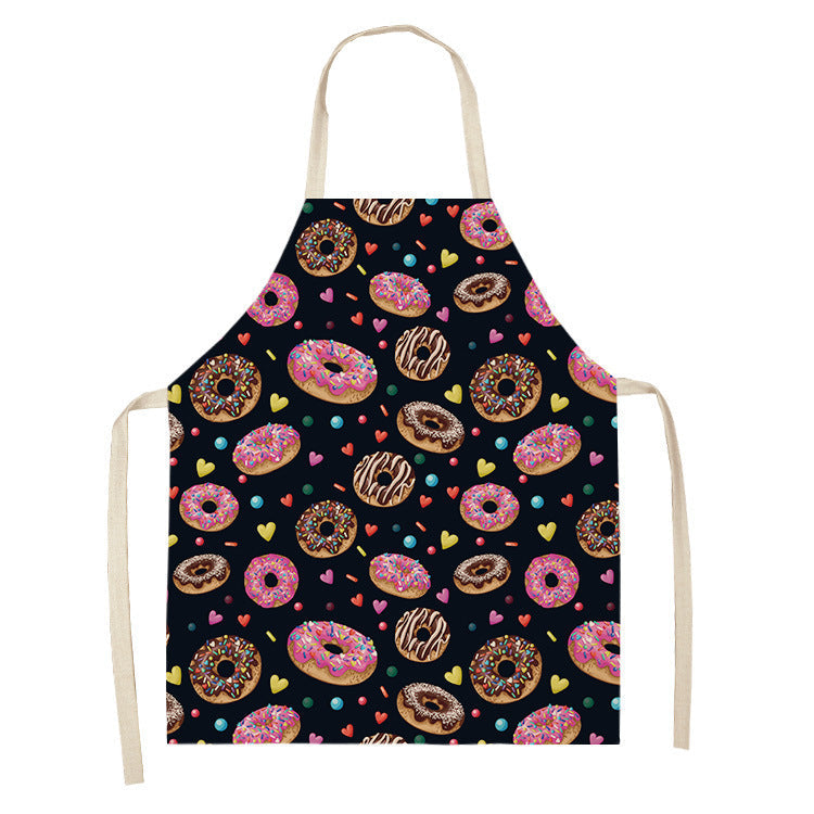 KTX-173523 Creative Ice Cream Printed Oil and Stain Proof Apron - Modern Linen Design