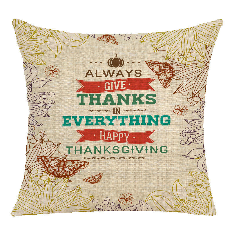 KTX-173523 Maple Leaf Pattern Linen Throw Pillow Cushion Cover