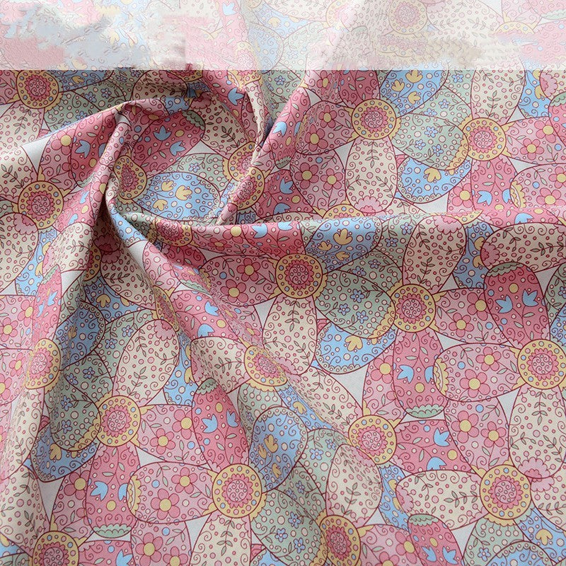 KTX-174675 Cotton Digital Printed Summer Fabric with Floral and Plant Designs, Soft and Lightweight, 50x140cm