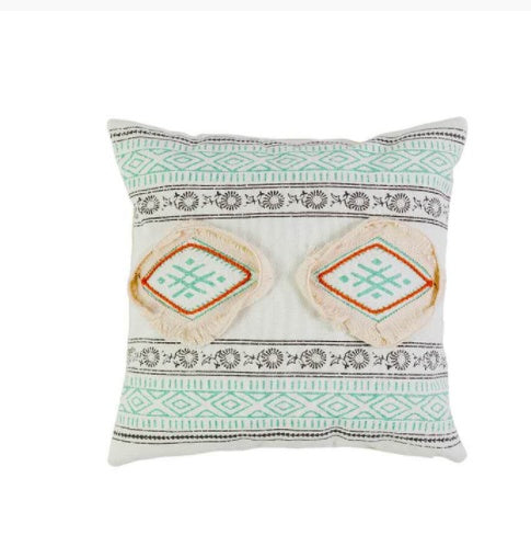 KTX-174675 Cotton Thread Printed Bohemian Cushion - Soft, Durable 3D Fiber Pillow, 45x45cm