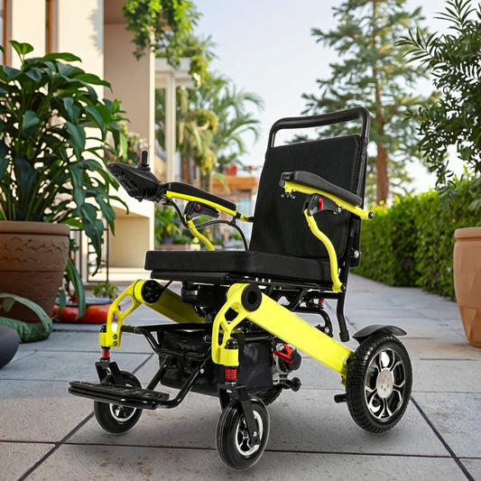 KTX-174867 Electric Wheelchair Accessory, Aluminum Alloy Walking Assist Device, Yellow, 2 Pieces, 6 km/h, Max Load 120 kg, CE Certified