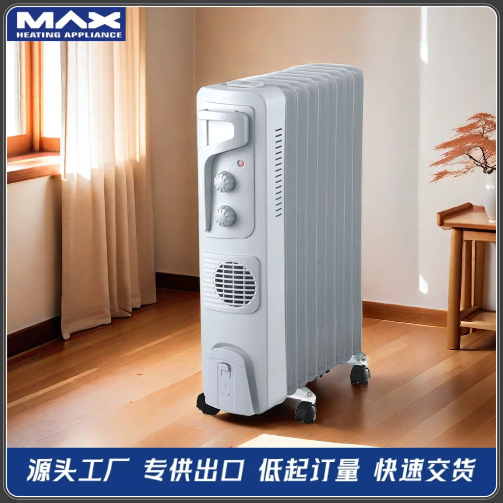 KTX-176915 Adjustable Oil-Filled Radiator Heater with Overheat and Tip-Over Protection - Freestanding, 1500W/2000W/2500W Options