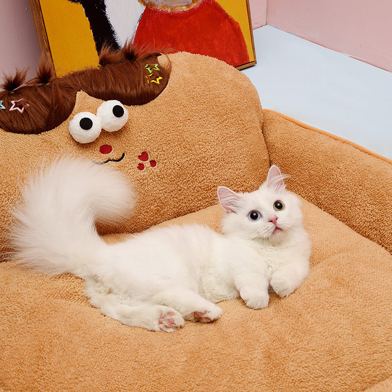 KTX-177427 Universal Washable Pet Kennel for All Seasons - Cozy Cloth Dog Bed in Rock Cool Cover - Available in Multiple Sizes