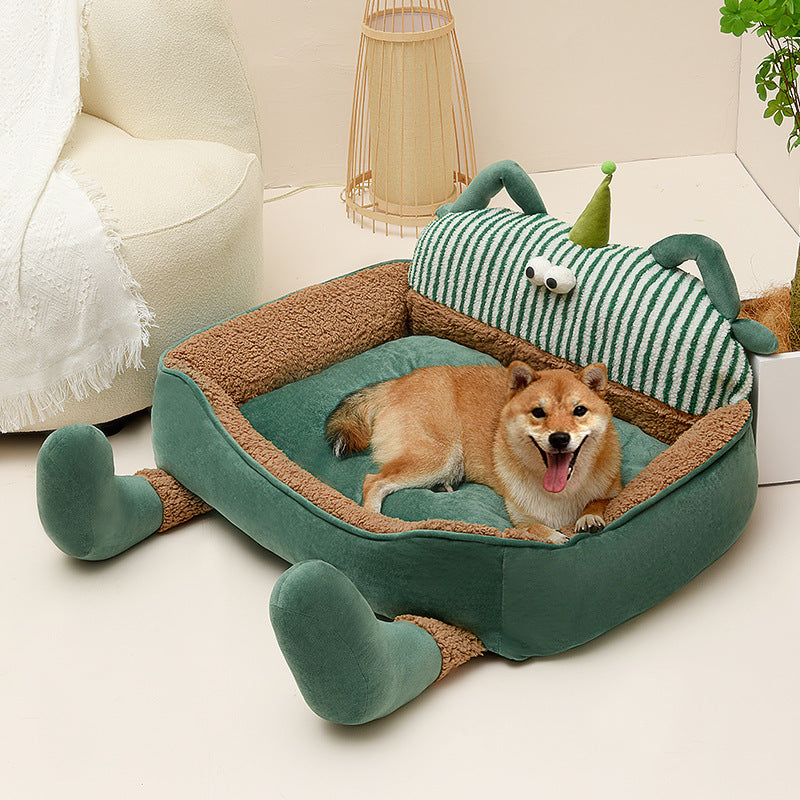 KTX-177427 Universal Washable Pet Kennel for All Seasons - Cozy Cloth Dog Bed in Rock Cool Cover - Available in Multiple Sizes