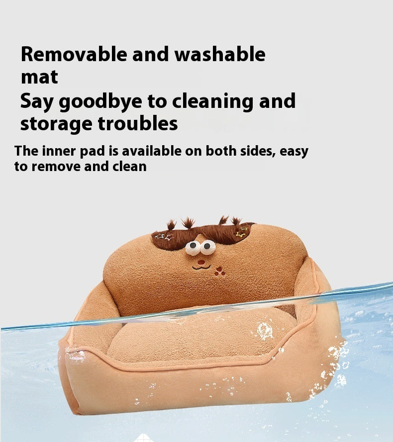 KTX-177427 Universal Washable Pet Kennel for All Seasons - Cozy Cloth Dog Bed in Rock Cool Cover - Available in Multiple Sizes