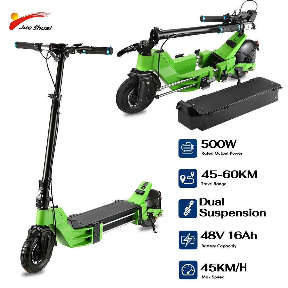 KTX-178643 Compact 48V 500W Foldable Electric Scooter with 16AH Removable Battery for Commuting