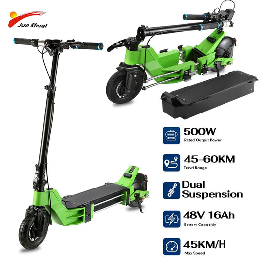 KTX-178643 Compact 48V 500W Foldable Electric Scooter with 16AH Removable Battery for Commuting