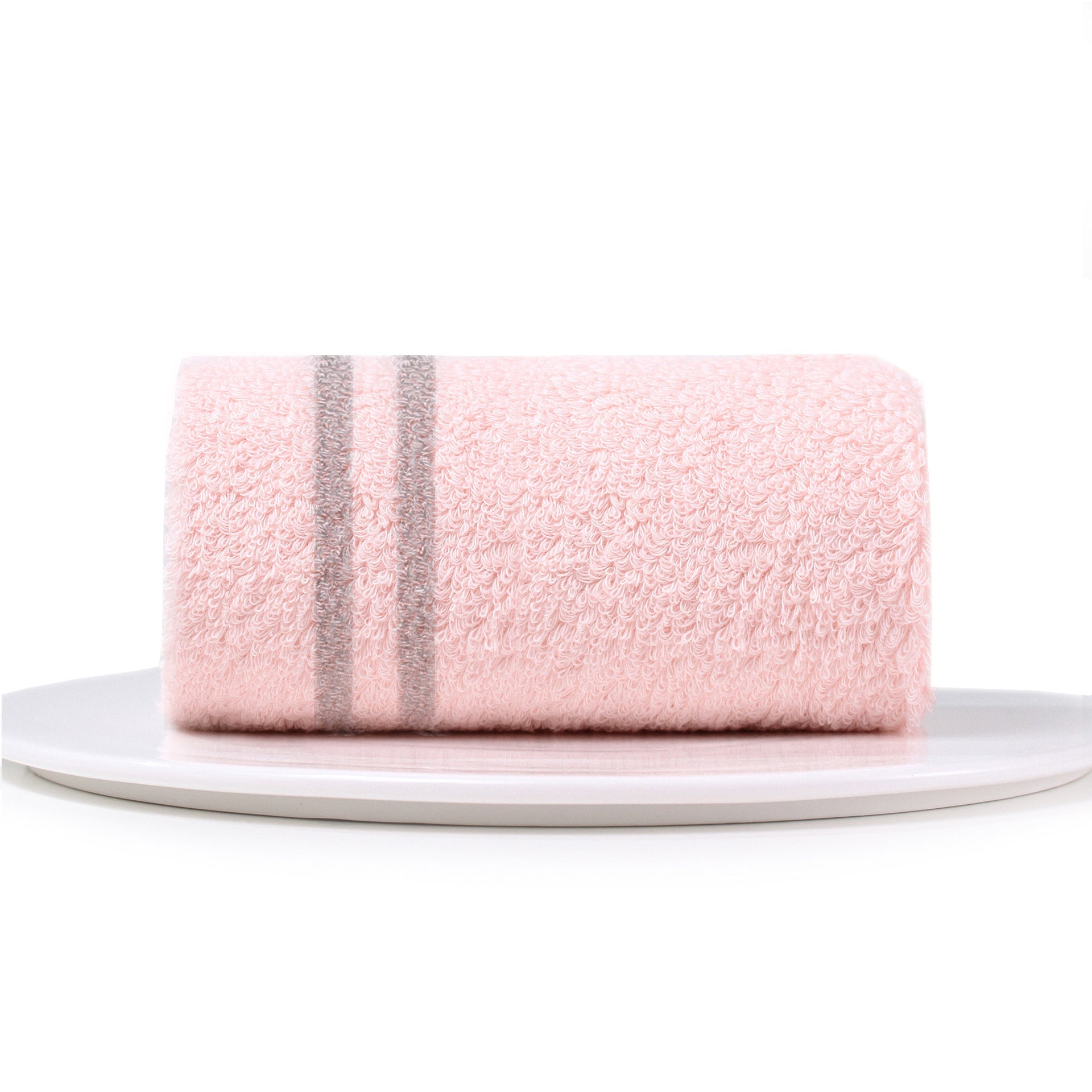 KTX-179027 Light Pink and Green Cotton Face Wash Towel - Soft and Absorbent, 70x30cm