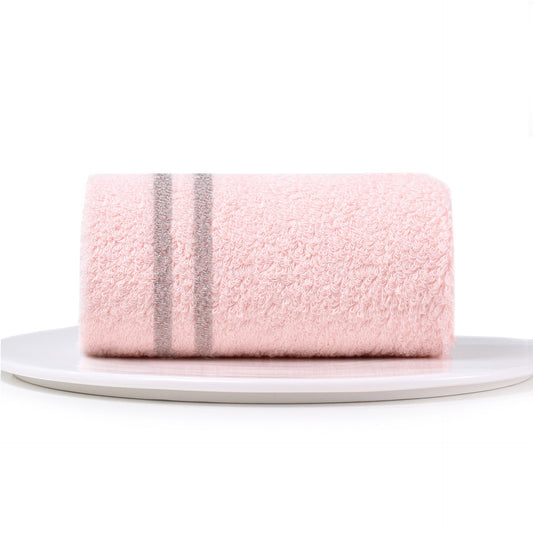 KTX-179027 Light Pink and Green Cotton Face Wash Towel - Soft and Absorbent, 70x30cm