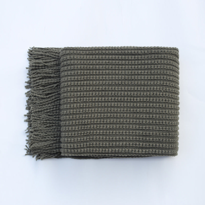 KTX-179603 Imitation Cashmere Wheat Blanket in Multiple Colors - 150x130cm