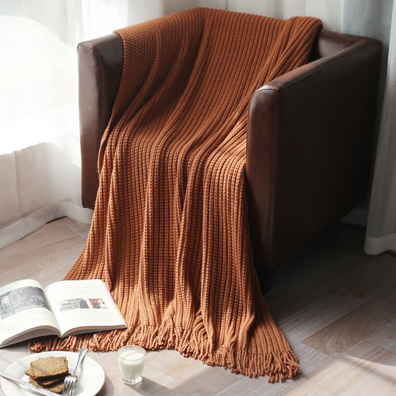 KTX-179603 Imitation Cashmere Wheat Blanket in Multiple Colors - 150x130cm