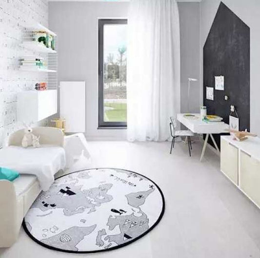 KTX-180371 Adventure World Cotton Play Mat for Newborns - Round Jungle Maze Carpet for Infants and Toddlers