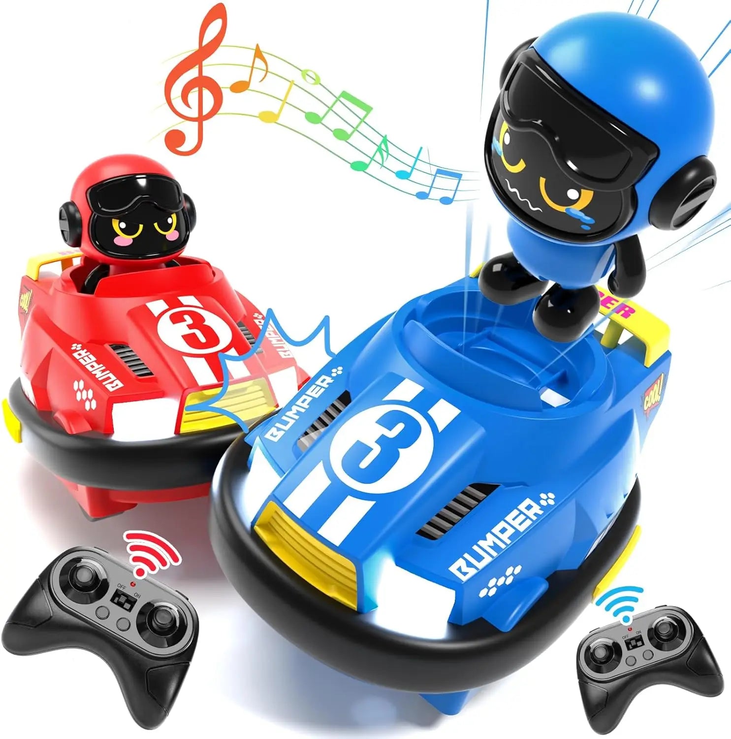 2 Pack Mini Remote Controlled Ejector Bumper Cars for Kids - Fun Indoor/Outdoor RC Vehicle Set