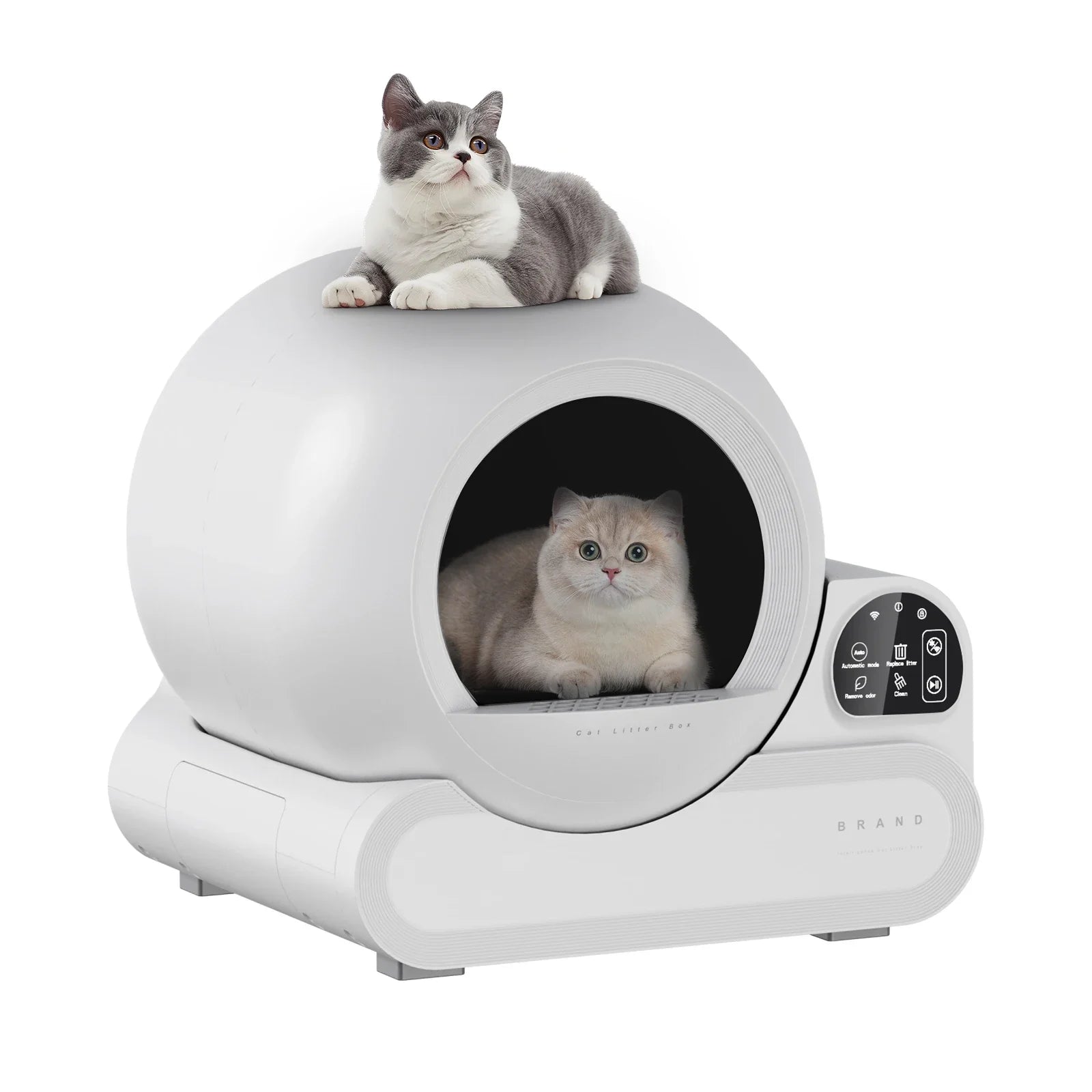 KTX-180883 Smart Cat Litter Box with APP Control and Self-Cleaning Feature, 70L Capacity, Odor Control, Dust-Free Design
