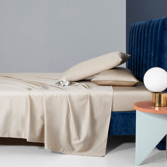 KTX-181907 Cotton Satin Bed Sheets in Various Colors and Sizes, Includes 2 Pillowcases