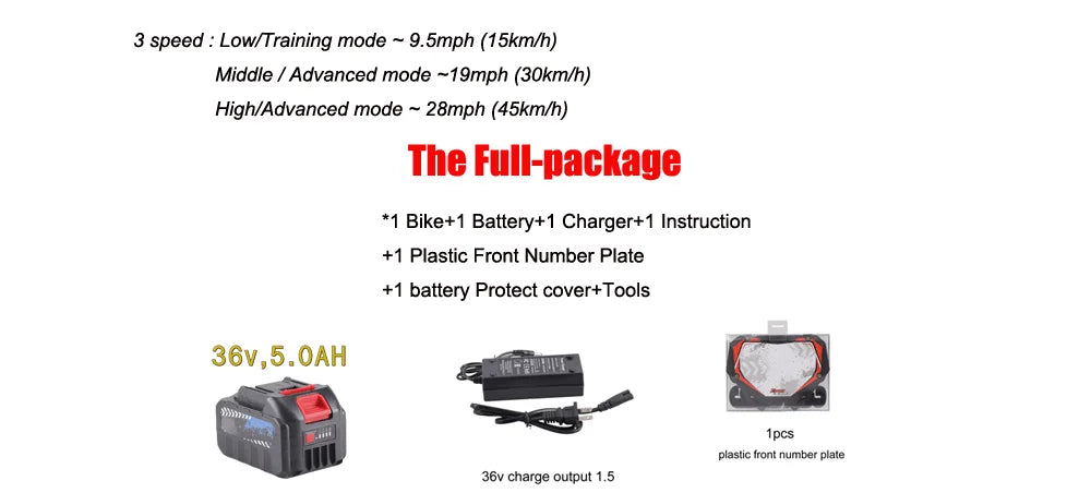 KTX-182163 20 Inch Electric Balance Bike for Kids 5-12 Years Old, 800W Power, 3 Speed, Aluminum Alloy Frame, Lithium Battery Powered