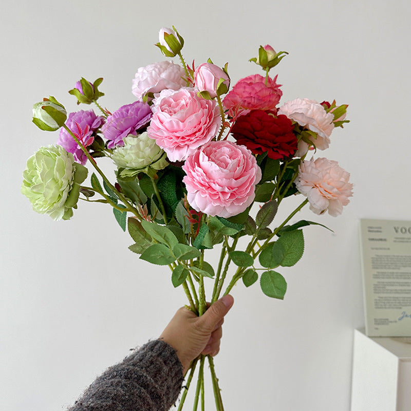 KTX-182675 Silk Pink Peony Artificial Flower for Home Decor and Wedding Arrangements