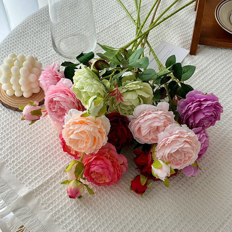 KTX-182675 Silk Pink Peony Artificial Flower for Home Decor and Wedding Arrangements