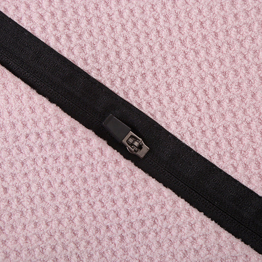 KTX-183315 Microfiber Sports Towel with Zipper - Fast-Drying, Outdoor Use, Multiple Colors Available