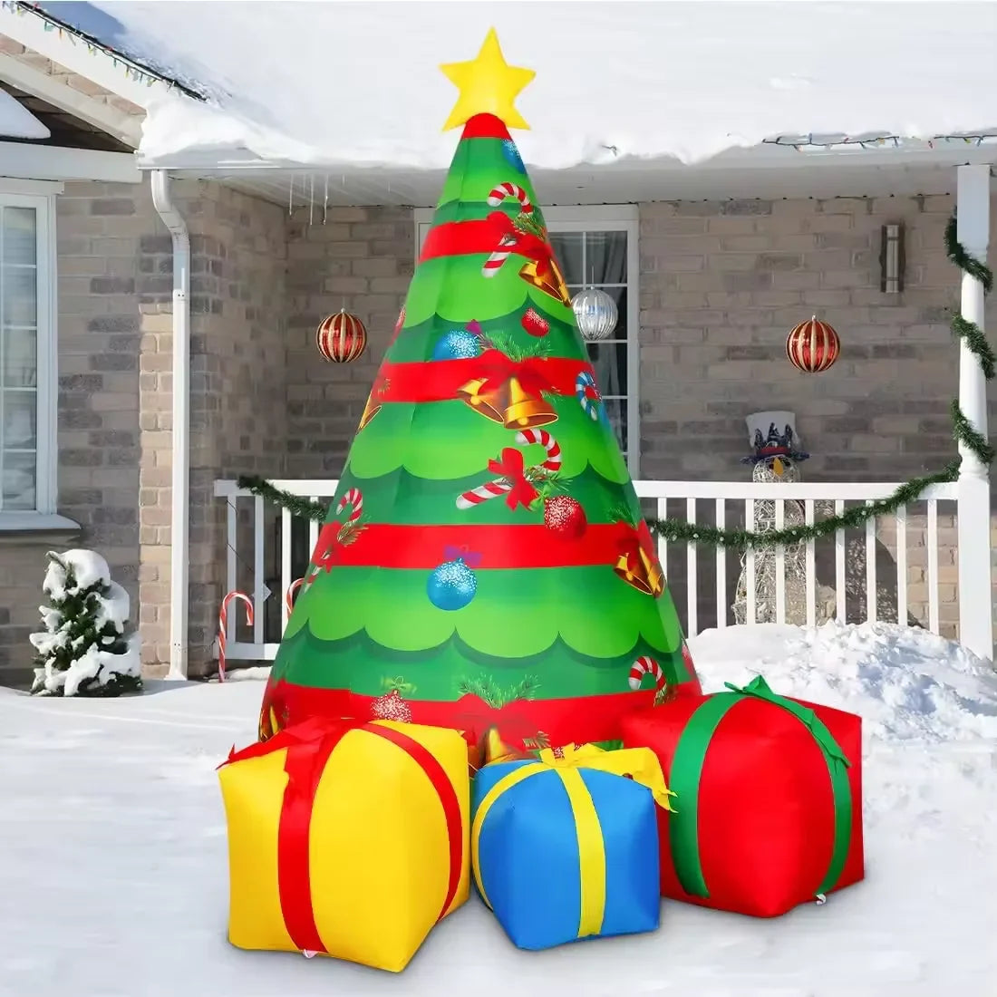 KTX-183507 7 FT Inflatable Christmas Tree with Built-in LEDs for Outdoor Holiday Decoration