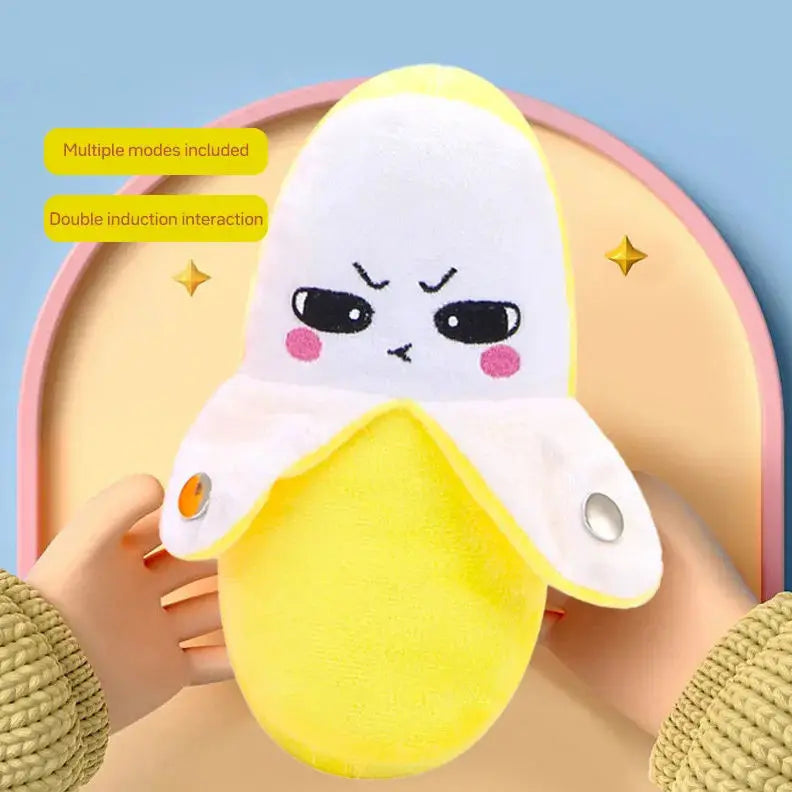 KTX-184147 Inductive Beat Music Banana Plush Toy – Soft Stuffed Animal for Babies and Toddlers, Educational Learning Fun