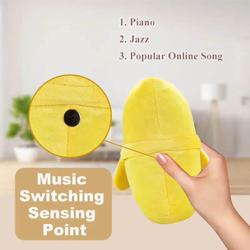 KTX-184147 Inductive Beat Music Banana Plush Toy – Soft Stuffed Animal for Babies and Toddlers, Educational Learning Fun
