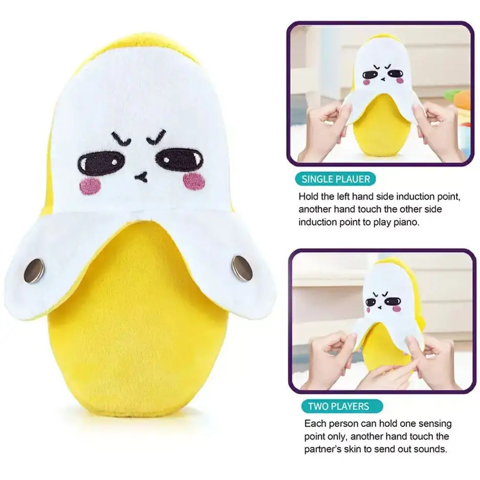KTX-184147 Inductive Beat Music Banana Plush Toy – Soft Stuffed Animal for Babies and Toddlers, Educational Learning Fun