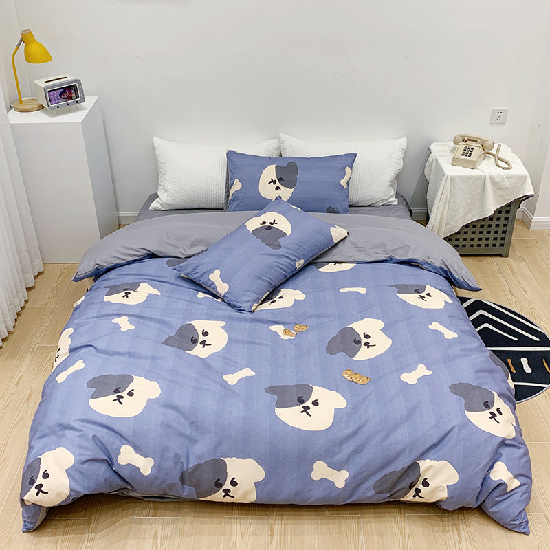KTX-184211 Pure Cotton Four-Piece Cartoon Duvet Cover Set for Kids' Beds, Various Adorable Designs