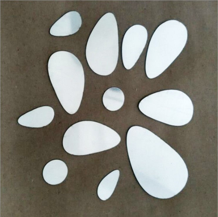 KTX-184979 3D Stereo Mirror Cobblestone Wall Stickers - Acrylic Decorative Wall Paste