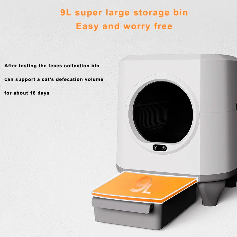 KTX-185491 Large Capacity Self-Cleaning Cat Litter Box with Smart App Control for Multiple Cats - 90L Total Closed Design