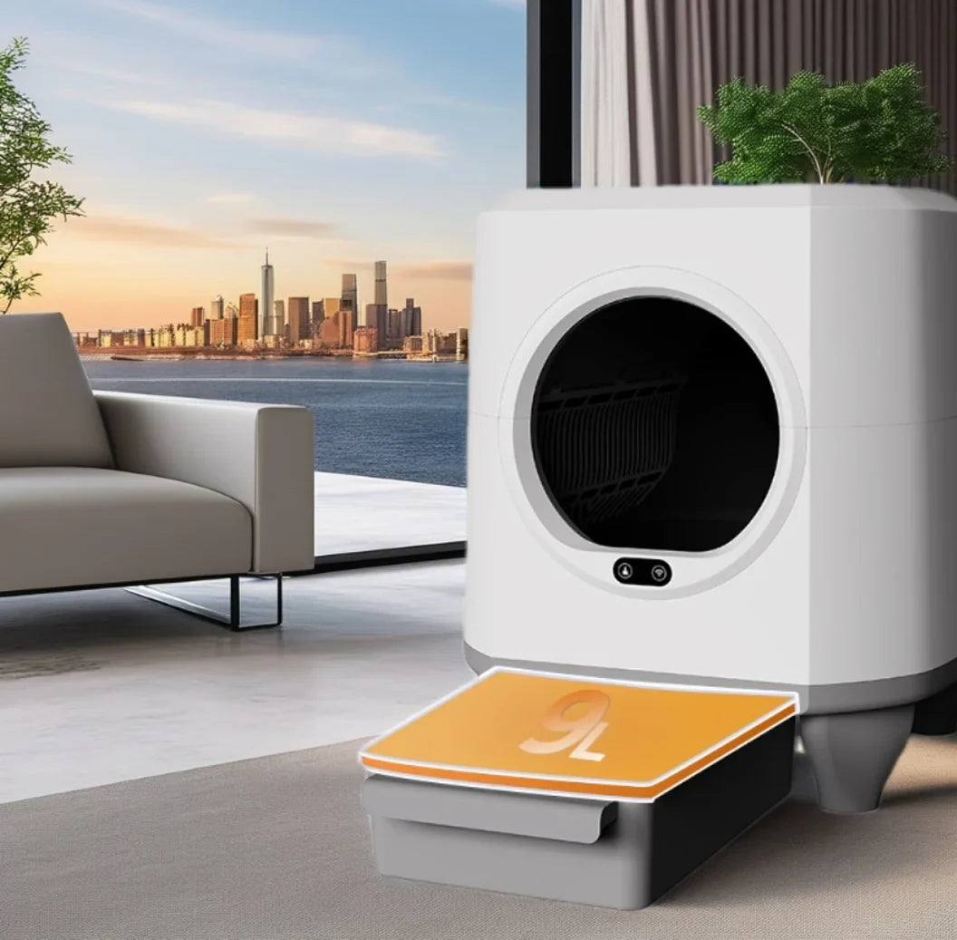 KTX-185491 Large Capacity Self-Cleaning Cat Litter Box with Smart App Control for Multiple Cats - 90L Total Closed Design