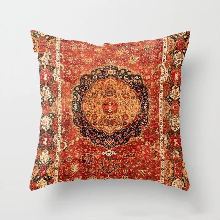 KTX-186003 Indian Bohemian Nordic Super Soft Velvet Lumbar Pillow - Multiple Sizes Available