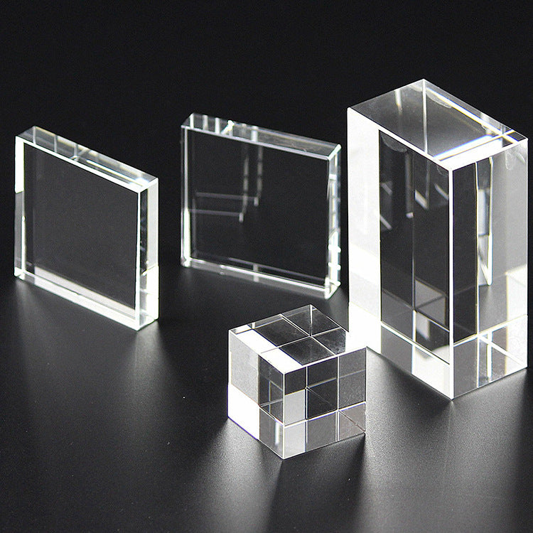 KTX-186131 Transparent K5/K9 Crystal Cube - White Embryo Design Geometry Ornament