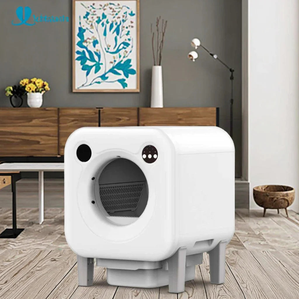KTX-186643 Automatic Cat Litter Box with Large 10kg Capacity and Easy Clean Design, Durable Plastic Construction