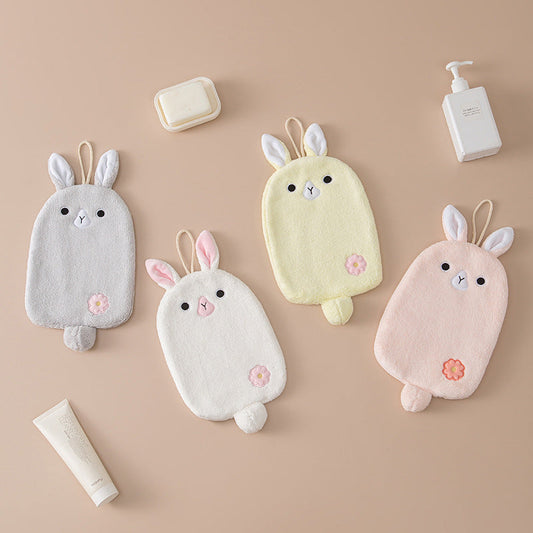 KTX-186771 Cartoon Coral Velvet Absorbent Towel - Soft & Quick Dry, 18x35cm in Multiple Colors