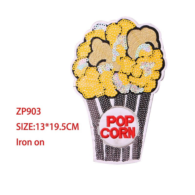 KTX-187027 Embroidered Cloth Stickers for Clothing and Bags - Durable Rayon and PET Material